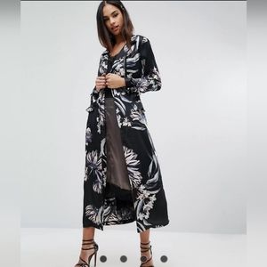 Missguided Floral Print Duster Coat, GUC, Size 8